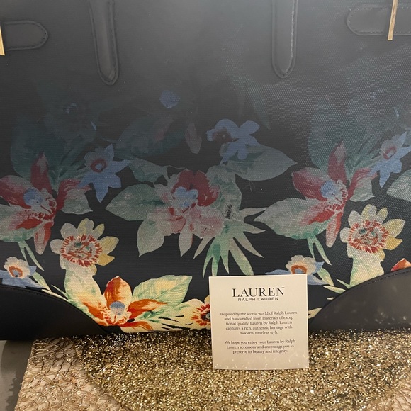 Ralph Lauren Navy and Floral Tote - Picture 9 of 14